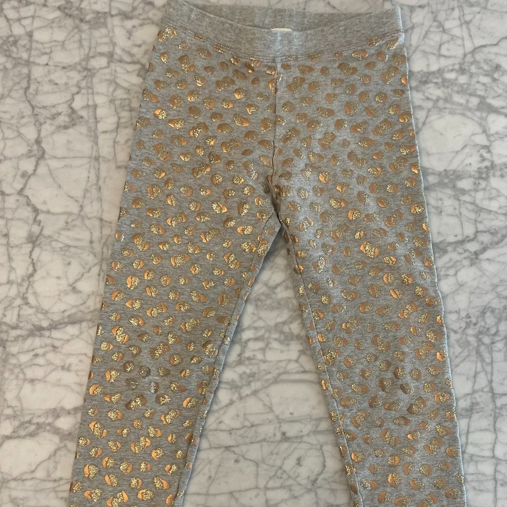 J. Crew Glitter Leopard Print Leggings Girls Size 10